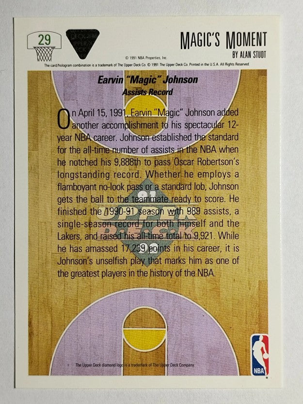1991-92 Upper Deck #29 Magic Johnson/Assist Record