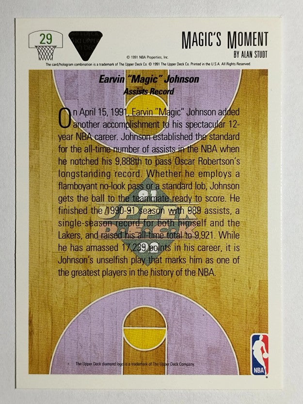 1991-92 Upper Deck #29 Magic Johnson/Assist Record
