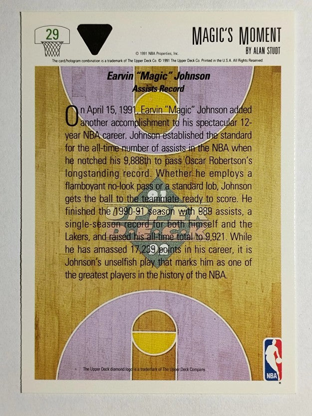 1991-92 Upper Deck #29 Magic Johnson/Assist Record