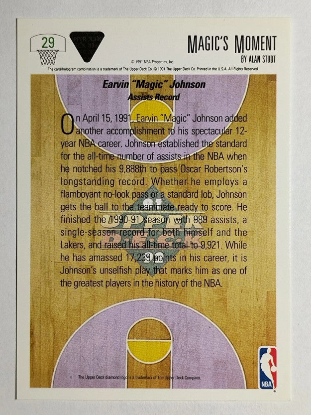 1991-92 Upper Deck #29 Magic Johnson/Assist Record (NM)