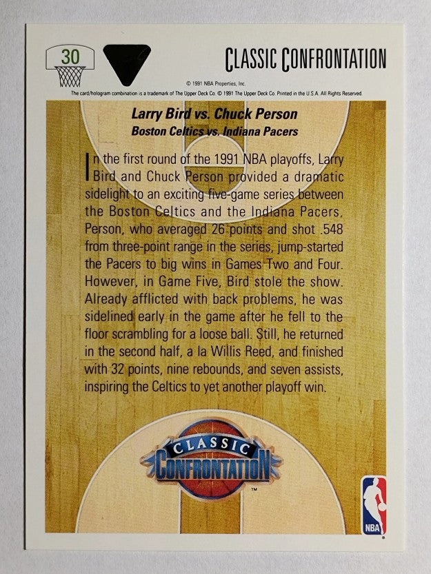 1991-92 Upper Deck #30 Larry Bird CC/Chuck Person