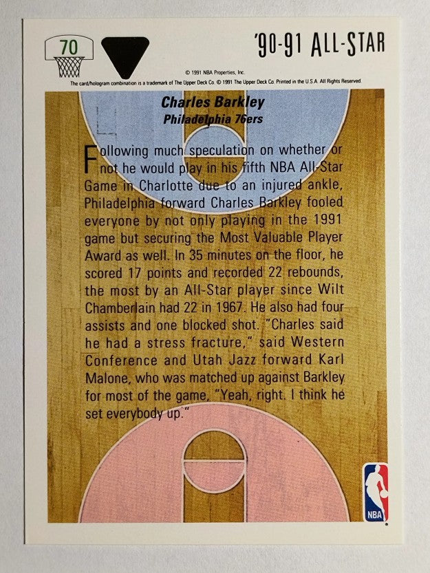 1991-92 Upper Deck #70 Charles Barkley AS
