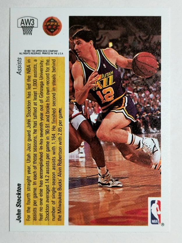 1991-92 Upper Deck Award Winner Holograms #AW3 John Stockton/Assists Leader
