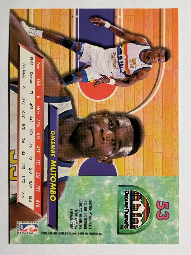 1992-93 Ultra #53 Dikembe Mutombo