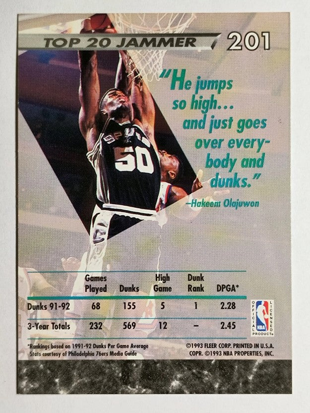 1992-93 Ultra #201 David Robinson JS