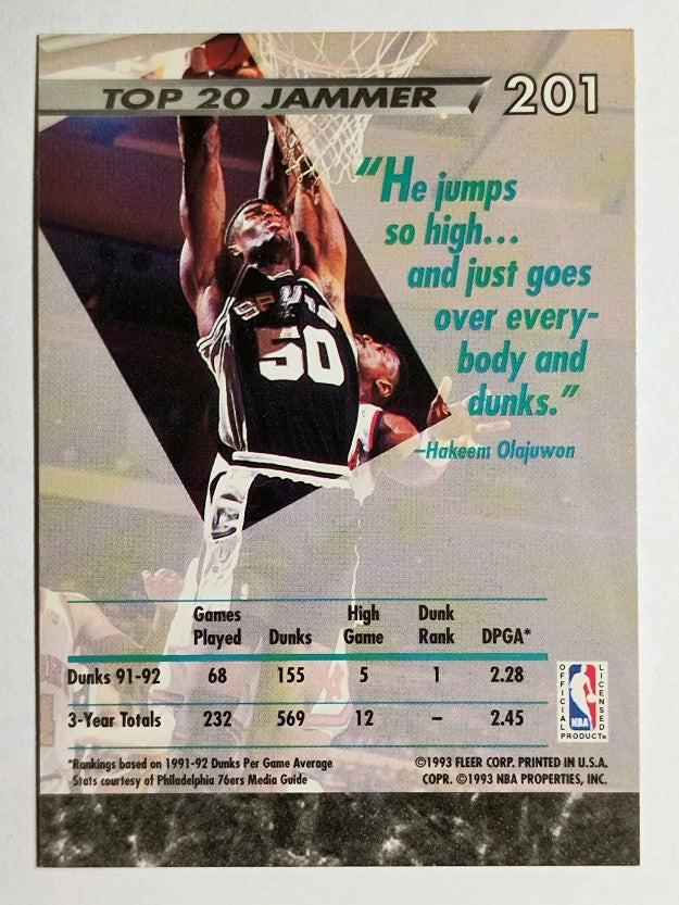 1992-93 Ultra #201 David Robinson JS