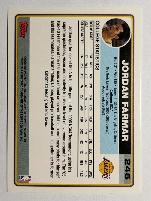 2006-07 Topps #245 Jordan Farmar RC