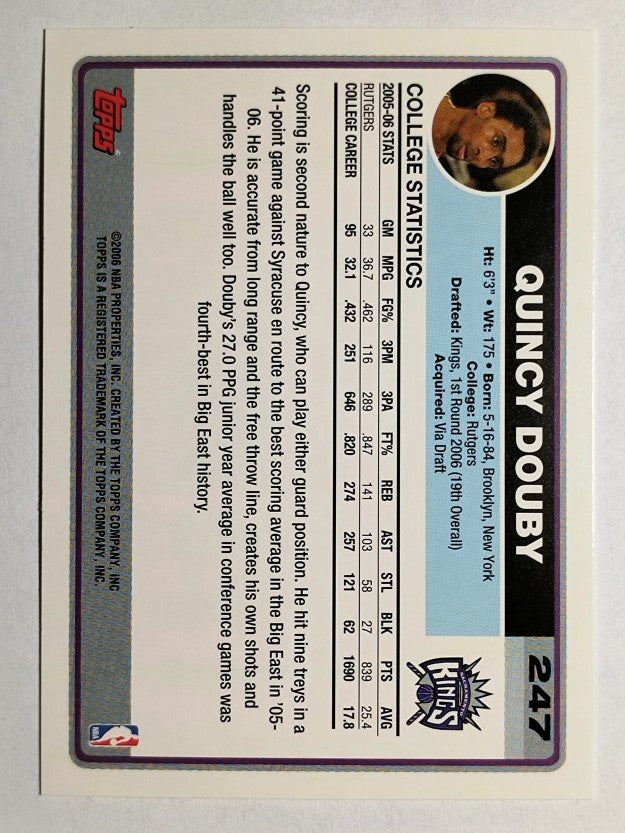 2006-07 Topps #247 Quincy Douby RC