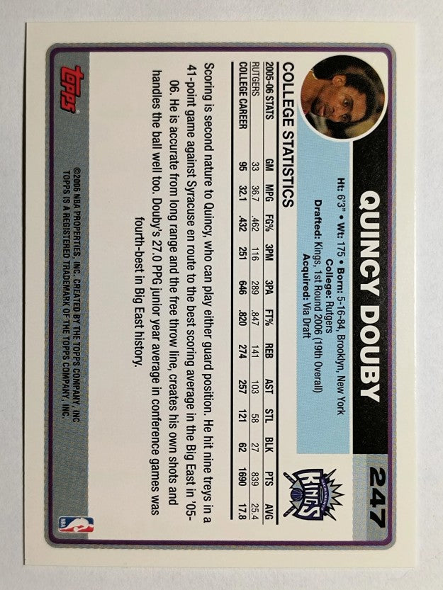 2006-07 Topps #247 Quincy Douby RC