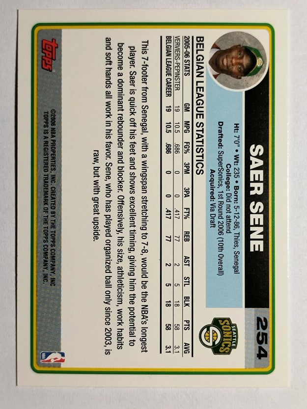 2006-07 Topps #254 Saer Sene RC