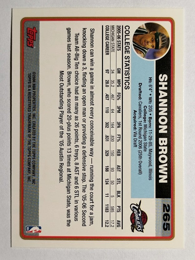 2006-07 Topps #265 Shannon Brown RC