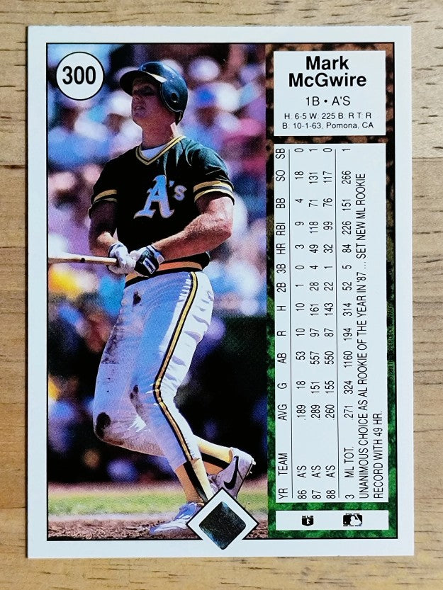 1989 Upper Deck #300 Mark McGwire