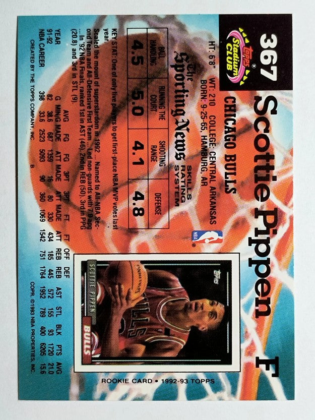 1992-93 Stadium Club #367 Scottie Pippen