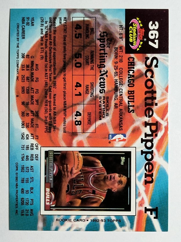 1992-93 Stadium Club #367 Scottie Pippen