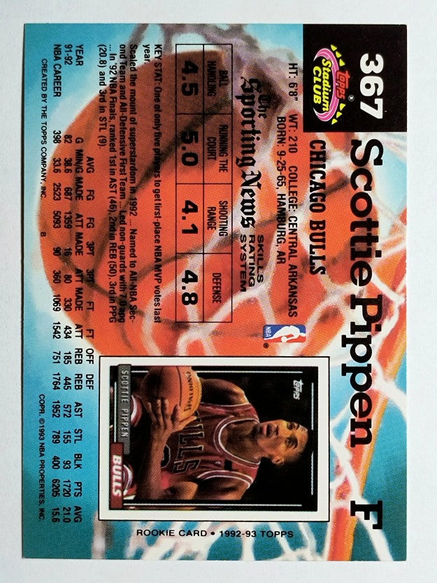 1992-93 Stadium Club #367 Scottie Pippen