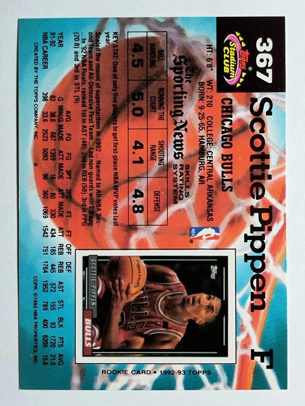 1992-93 Stadium Club #367 Scottie Pippen