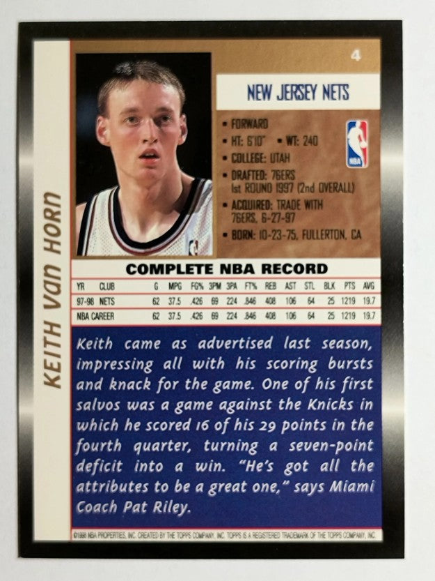 1998-99 Topps #4 Keith Van Horn