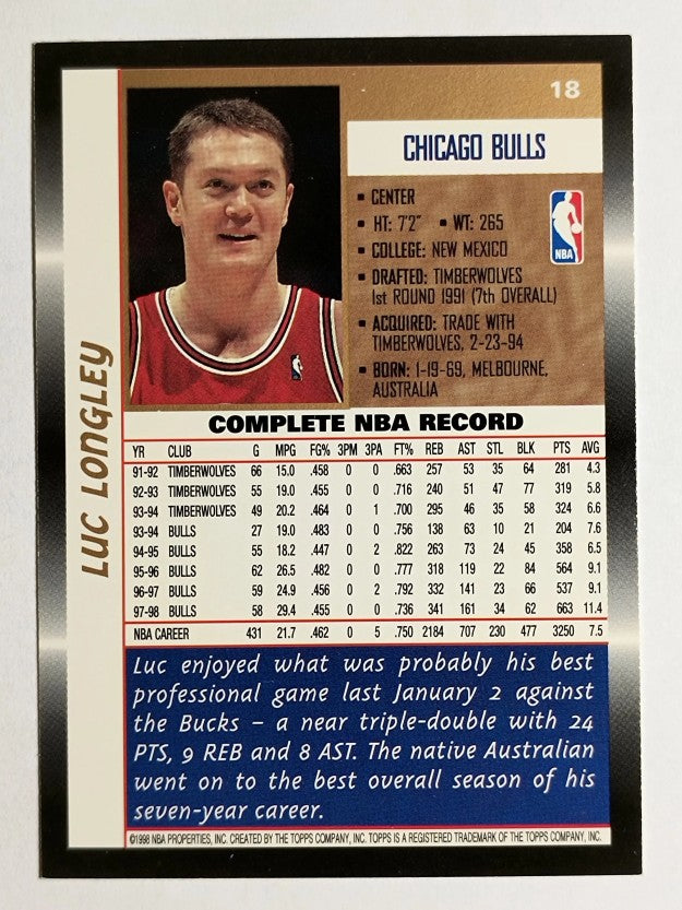 1998-99 Topps #18 Luc Longley