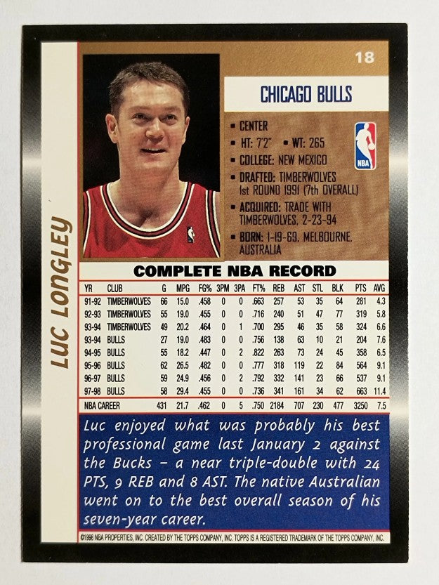 1998-99 Topps #18 Luc Longley