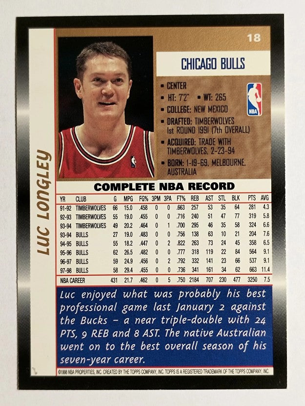 1998-99 Topps #18 Luc Longley