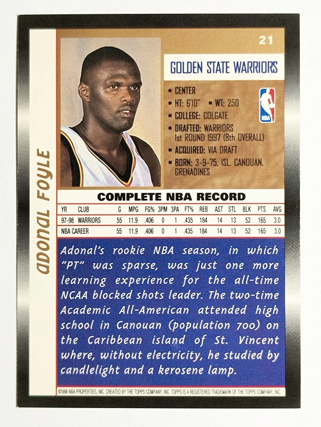 1998-99 Topps #21 Adonal Foyle