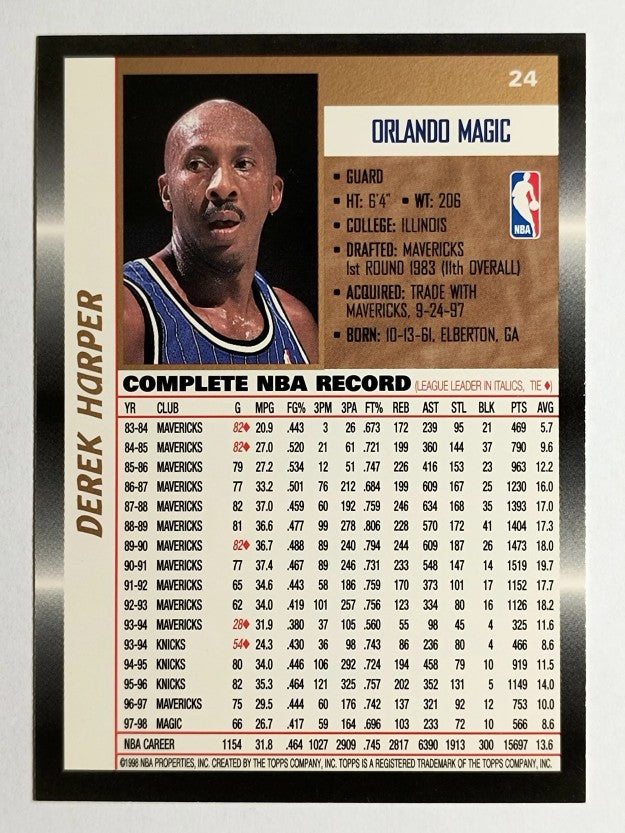 1998-99 Topps #24 Derek Harper