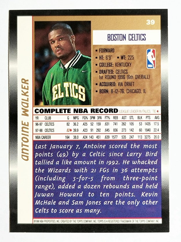 1998-99 Topps #39 Antoine Walker