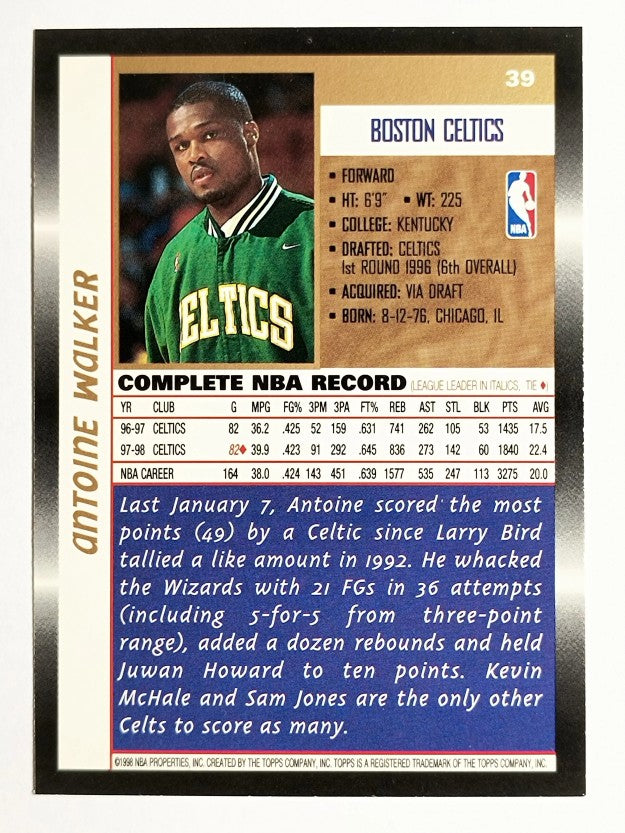 1998-99 Topps #39 Antoine Walker