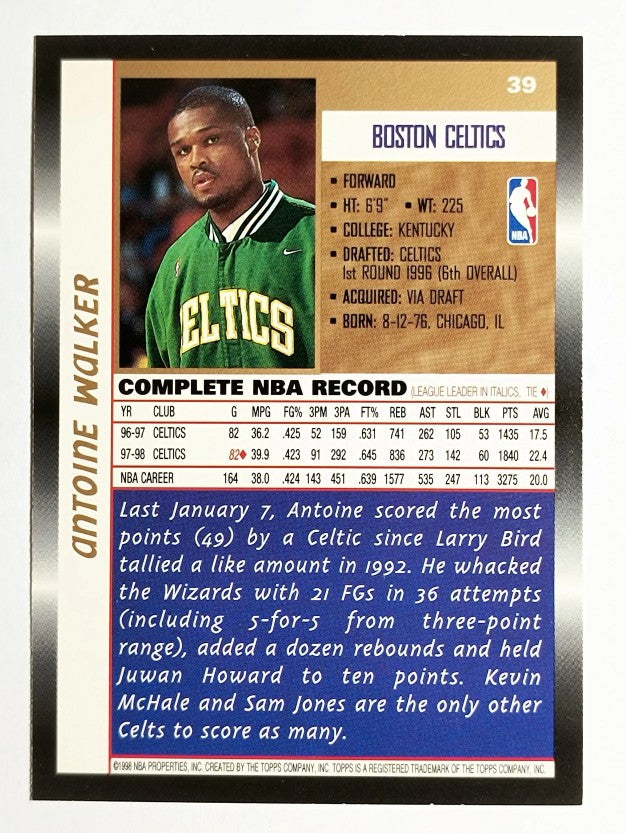 1998-99 Topps #39 Antoine Walker