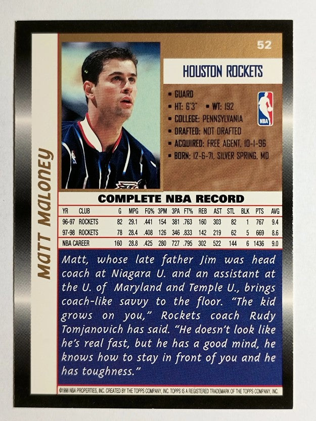 1998-99 Topps #52 Matt Maloney