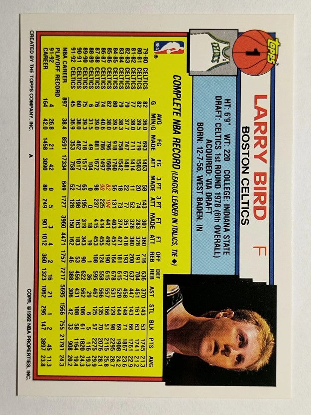 1992-93 Topps #1 Larry Bird (NM)