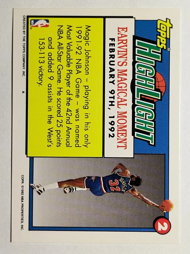 1992-93 Topps #2 Magic Johnson HL (NM)
