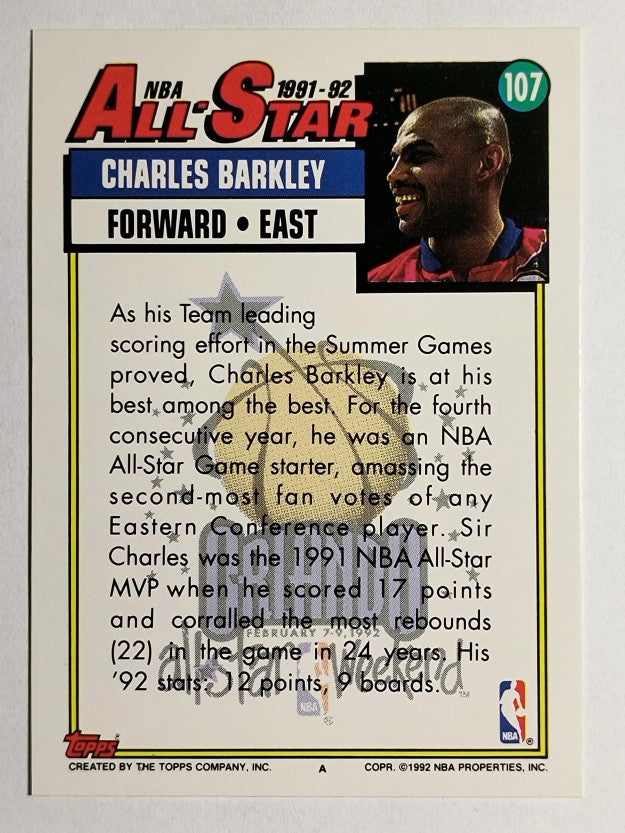 1992-93 Topps #107 Charles Barkley AS