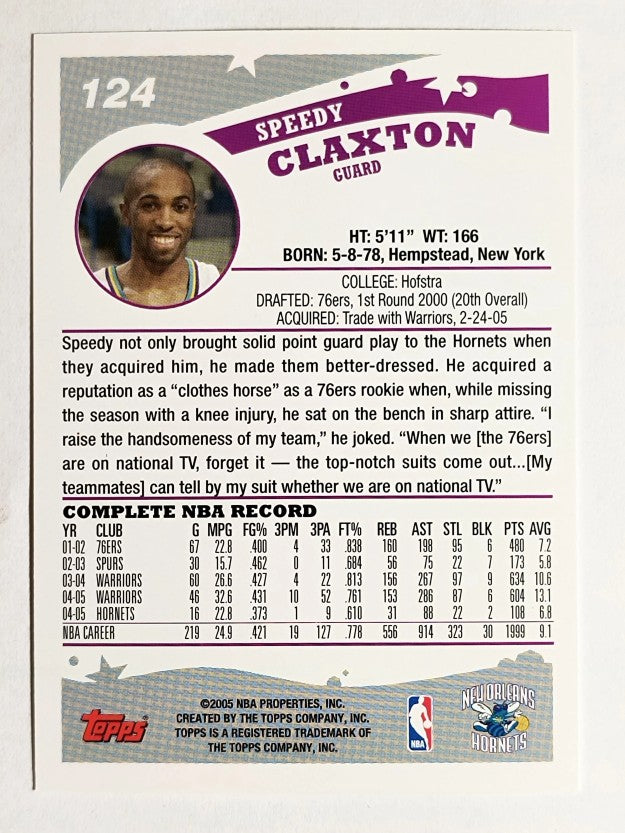 2005-06 Topps #124 Speedy Claxton
