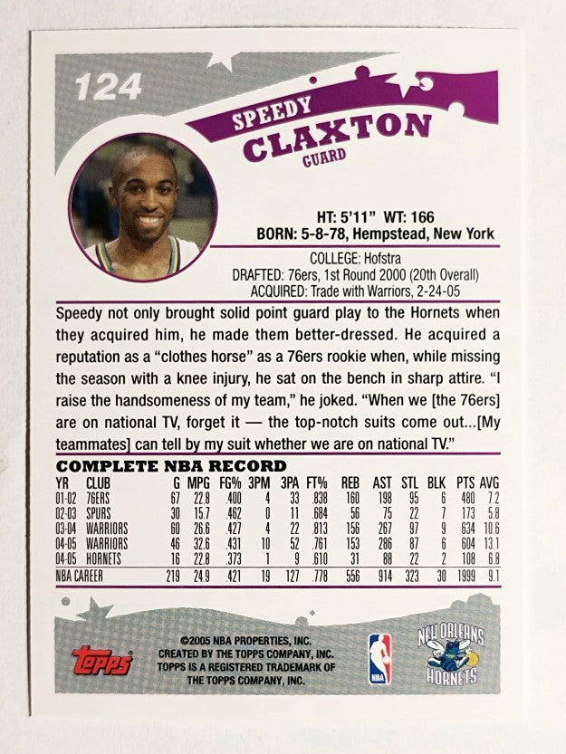 2005-06 Topps #124 Speedy Claxton