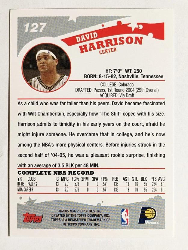 2005-06 Topps #127 David Harrison