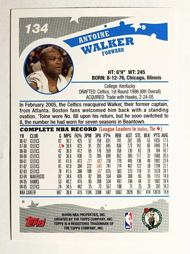 2005-06 Topps #134 Antoine Walker
