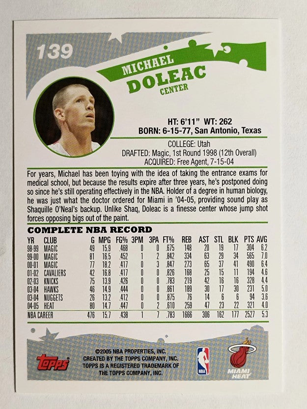 2005-06 Topps #139 Michael Doleac