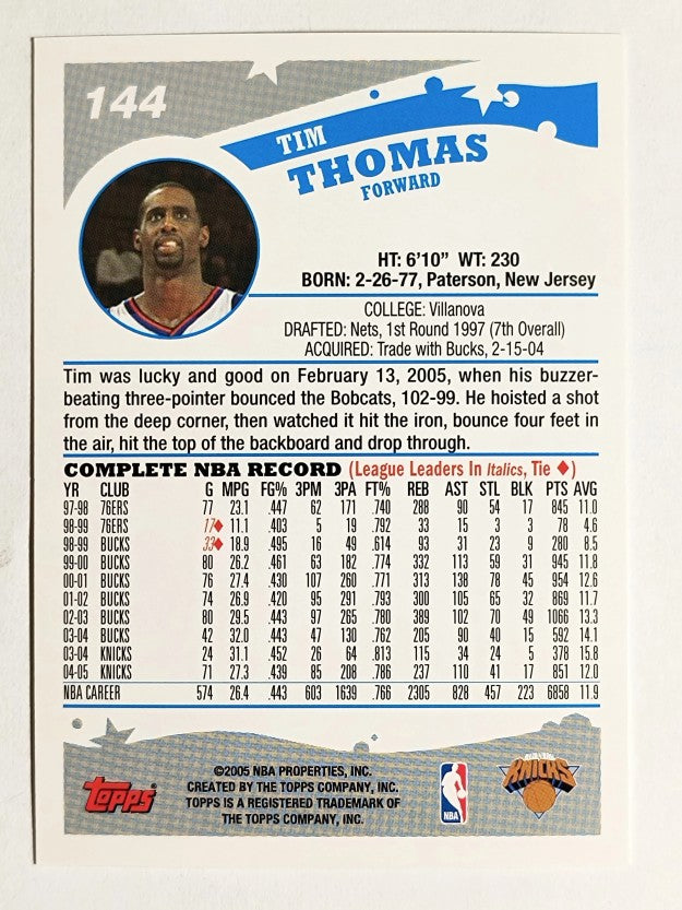 2005-06 Topps #144 Tim Thomas
