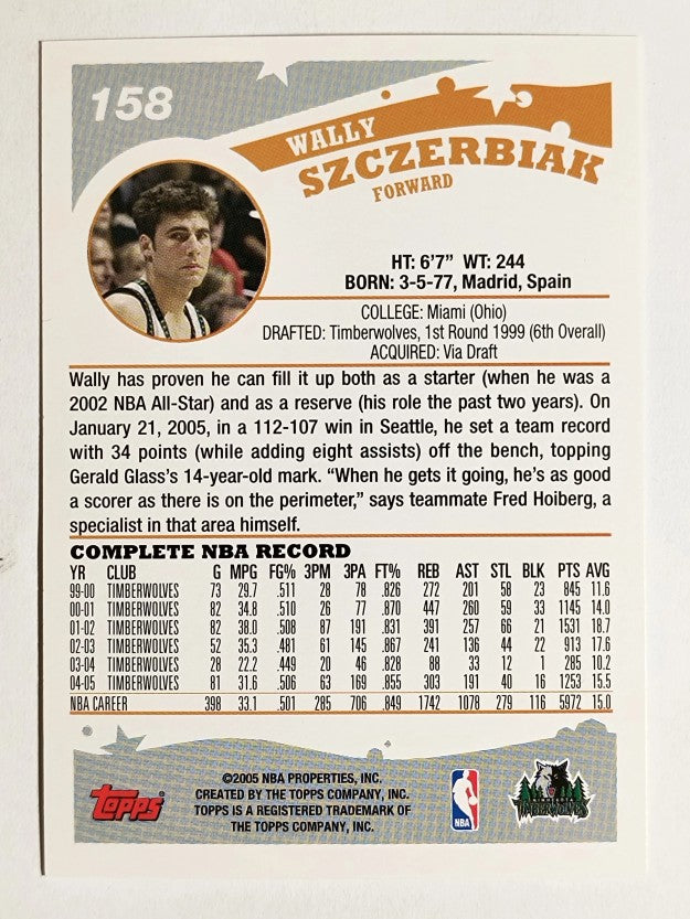 2005-06 Topps #158 Wally Szczerbiak