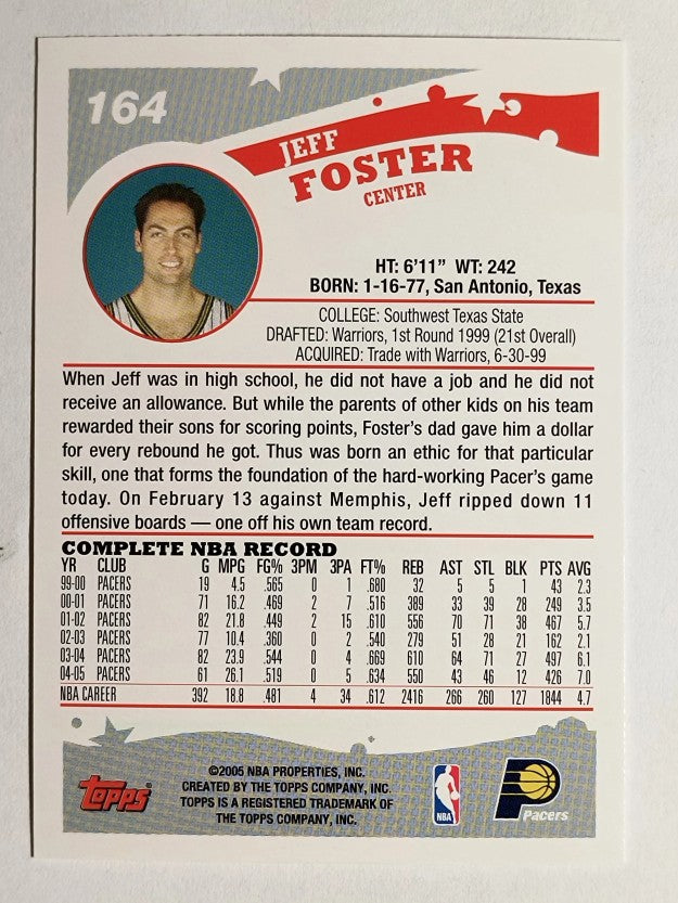 2005-06 Topps #164 Jeff Foster
