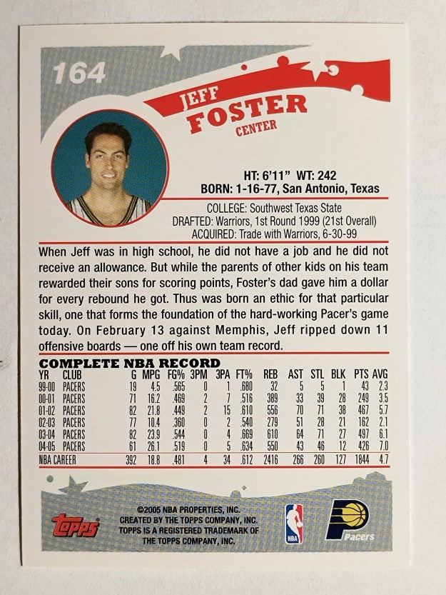 2005-06 Topps #164 Jeff Foster