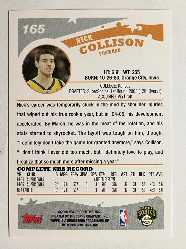 2005-06 Topps #165 Nick Collison