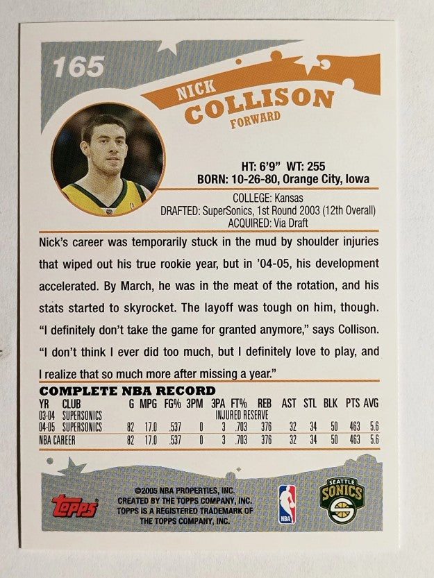 2005-06 Topps #165 Nick Collison