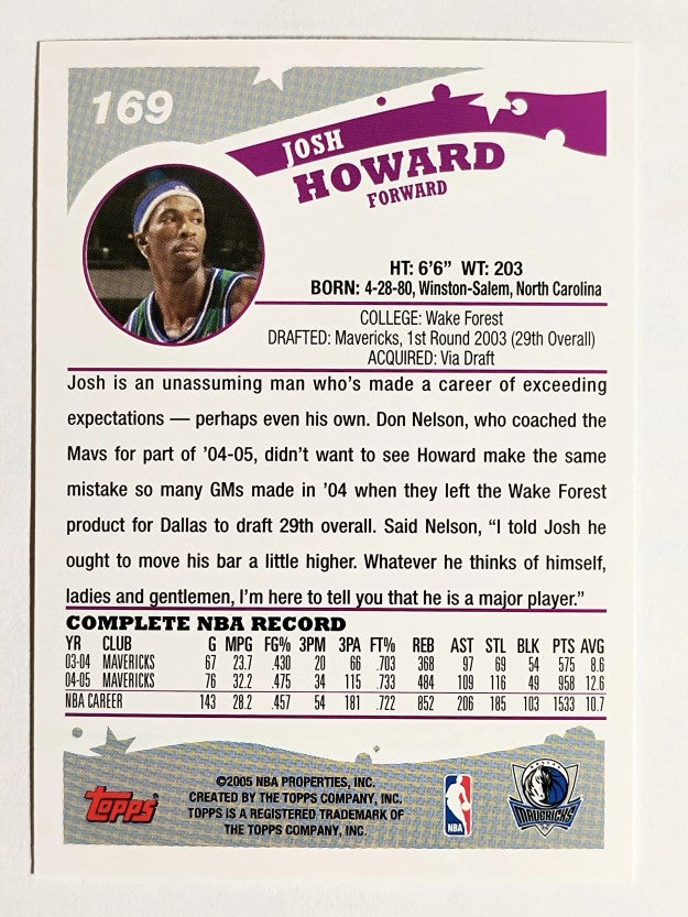 2005-06 Topps #169 Josh Howard