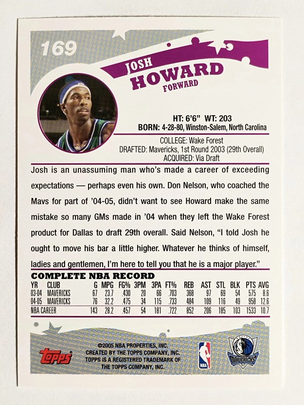 2005-06 Topps #169 Josh Howard