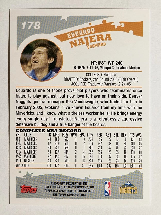 2005-06 Topps #178 Eduardo Najera