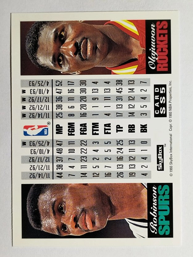 1993-94 SkyBox Premium Showdown Series #SS5 David Robinson/Hakeem Olajuwon