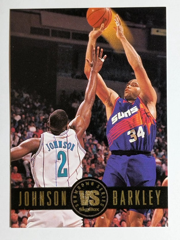 1993-94 SkyBox Premium Showdown Series #SS8 Larry Johnson/Charles Barkley