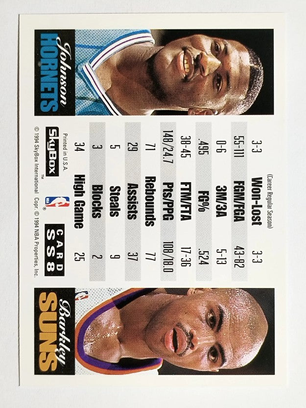 1993-94 SkyBox Premium Showdown Series #SS8 Larry Johnson/Charles Barkley